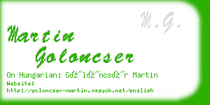 martin goloncser business card